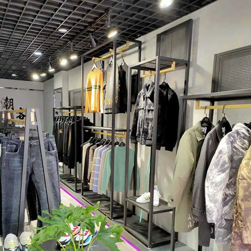 Men And Women Dress Display Rack Metal Cloth Hanger Clothing Display Rack Combination Clothing Stores Display Stand