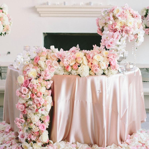 Decorazioni per Feste, Runner da Tavola con Rose Bianche Artificiali, Decorazioni per Matrimoni, <span class=keywords><strong>Fiori</strong></span> Artificiali - Product Image 2