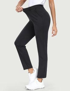 Pantalon <span class=keywords><strong>de</strong></span> travail extensible uni à devant plat en nylon et élasthanne pour femme, coupe droite, décontracté, pour le <span class=keywords><strong>golf</strong></span> et les voyages, avec poches, lavable en machine - Product Image 3