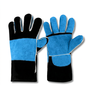 Split Cow sheep Leather Welding <b>Gloves</b> Heat Resistant Safety Work <b>Gloves</b> with Reinforced Palm and <b>Long</b> Gauntlet Cuff Wholesale - Product Image 3