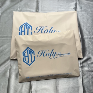 Custom Matte Peach Poly Mailers Bags Blue Logo Printed Self Adhesive <b>Waterproof</b> Shipping Envelopes For Clothing Apparel - Product Image 5