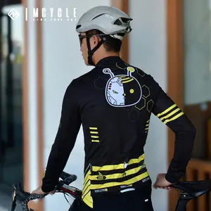 Mcycle jaket bersepeda lengan panjang pria, baju bersepeda bulu termal musim dingin