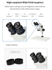 Microscopio Estéreo Trinocular Boshida BD-SZM0750T-D4 7X-50X con Base Grande para Inspección Industrial y Reparación Móvil - Product Image 3