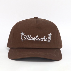Gorras de Béisbol Personalizadas con Logotipo Bordado, de Algodón Marrón Transpirable, Ajustables, Casuales de Playa, de 5 Paneles con Cierre a Presión para Hombre, Buena Venta - Product Image 2