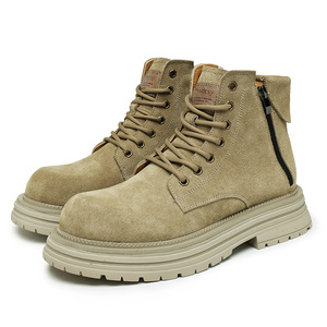 Botas de Trabajo de Cuero Impermeables para Hombre, Botas de Trabajo de Tobillo de Cuero, Botas Cómodas de Cuero - Product Image 1
