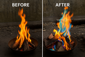 50 gói ma thuật lửa bột cho Flamme artificielle ngoài trời Pit lò sưởi Lửa Trại Cắm trại phụ kiện - Product Image 6