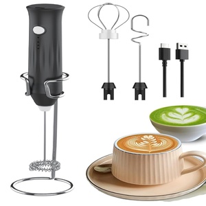 Mousseur à lait électrique portatif en acier inoxydable, autonomie de 48 heures, alimentation USB/piles, fonctionnement à une touche pour voiture et maison - Product Image 1