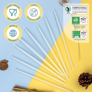 Pailles biodégradables à base de PHA végétal, 100 % écologiques, sans plastique, pour boissons chaudes et froides - Product Image 3