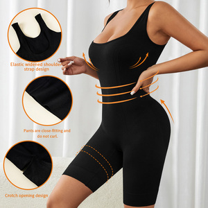 Body de nailon transpirable sin costuras con diseño de tirantes anchos elásticos, efecto push-up y moldeador, bragas levanta glúteos - Product Image 2