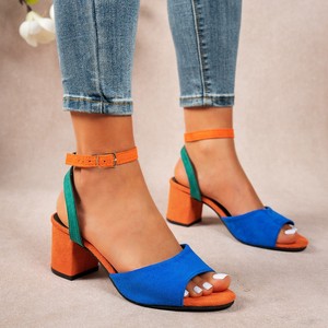 New Elegant Style Chain Thick Heel Strap <b>Sandals</b> for Women Plus Size - Product Image 6