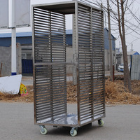 Chariot de boulangerie à roulettes en acier inoxydable de qualité alimentaire, robuste, grand, à 15 niveaux, pour refroidir les gâteaux, le pain, avec plateau pour four rotatif