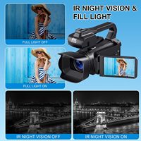 Meilleure vente Caméscope vidéo 6K avec zoom numérique 18X, écran tactile 4,0 pouces, WIFI, 64MP, vision nocturne IR, caméra de vlog pour YouTube