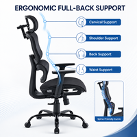 Chaise de bureau ergonomique de direction au design moderne, avec appui-tête réglable, pivotante, en maille, pour employés et managers – Offre Spéciale