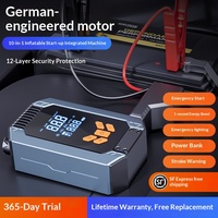 Pompe à air portable sans fil en ABS pour voiture avec affichage numérique, chargement USB, alimentation de démarrage d'urgence tout-en-un, gonfleur automatique de pneus de voiture