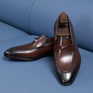 Zapatos Cuadrados Retro Casuales Hechos a Mano para Hombre, Modernos, con Cordones, Ligeros, Transpirables, Antideslizantes, con Suela de Goma, Estilo Británico Penny - Product Image 6