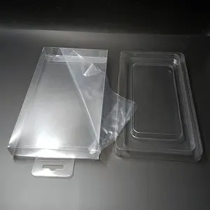 Custom Plastic Folding Clear PVC PET Mobile Cell Phone Case Packaging Box With Clear Blister Tray Insert