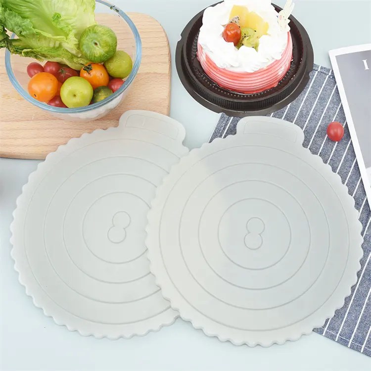 8 Inch White Cake Base Boards Round Circle Cardboard Baking Tool Plastic ABS Cake Cushion Perfect For Cake Decorating