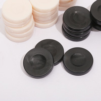 Jeu d'échecs et de backgammon en plastique noir ivoire de haute qualité, personnalisable, 3,2 cm, avec 2 dés, pour usage intérieur/extérieur