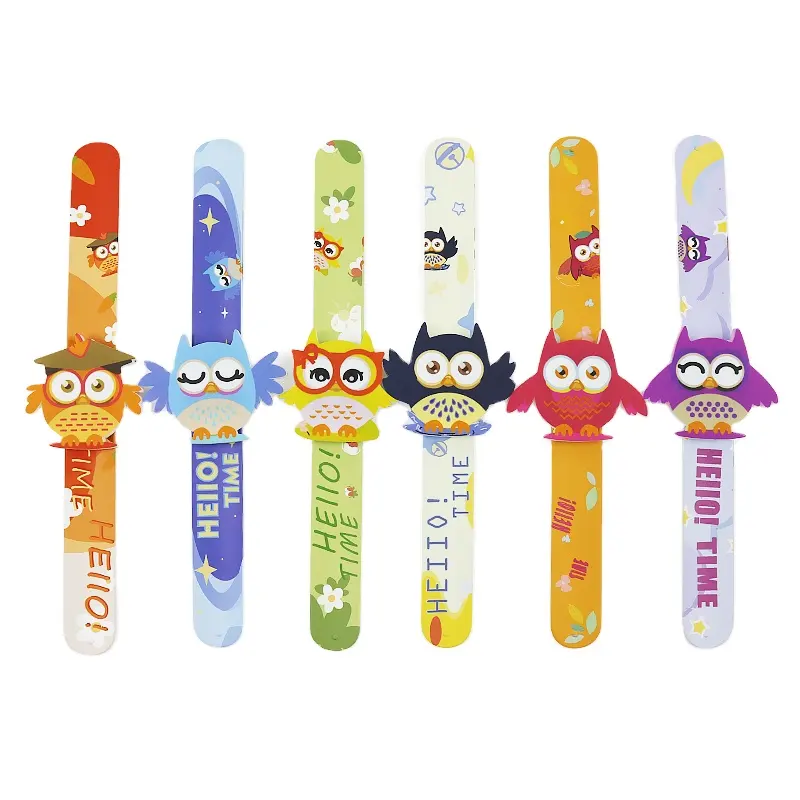 Nuovo Design Cartoon Owl LED Slapping bracciale giocattoli per bambini orologio da polso in Silicone morbido e delicato sulla pelle per regalo per bambini