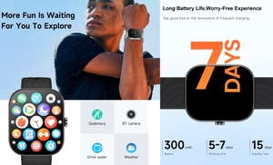 300MAh Bt Gọi Điện Thoại D02 Thông Minh Đồng Hồ 2.01 Inch Màn Hình IP68 Không Thấm Nước Huyết Áp Huyết Áp Oxy Thông Minh Đồng Hồ - Product Image 5