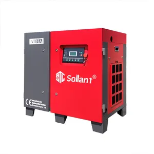 Sollant Screw Air Compressor 7.5kw 10HP 7 8 10 12 Bar 28cfm-42cfm Mining Fixed Speed Screw Air Compressor AIR BAR