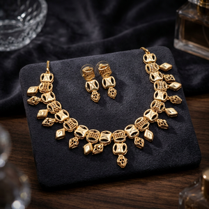 Juego de Joyería Largo Estilo Dubái de Latón Chapado en Oro de 14K, 18K, 24K al por Mayor, Collares de Moda, Diseño Turco Tradicional - Product Image 3