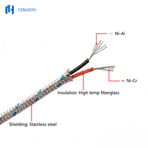 สายต่อเทอร์โมคัปเปิลแบบถักทนความร้อนสูง สายไฟเบอร์กลาสป้องกันสัญญาณรบกวน พร้อมสายชดเชย - Product Image 4