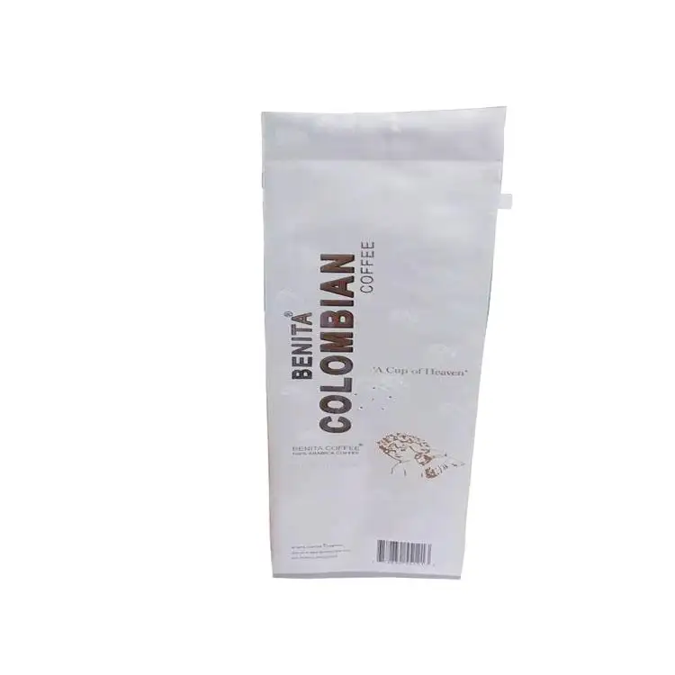 Tas segel belakang plastik segel panas kustom tas bantal sekali pakai untuk kemasan teh kopi dengan katup dasi timah untuk industri makanan