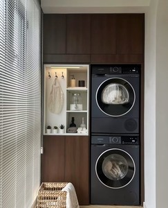 Gabinete de muebles de madera para lavadora de lavandería Gabinete incorporado - Product Image 3