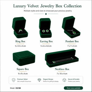 Cajas de Joyería de Terciopelo al por Mayor, Juego de Varios Tamaños, Logotipo Dorado Personalizado para Guardar Anillos, Aretes, Collares y Pulseras - Product Image 2