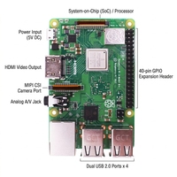 Placa de Desarrollo Raspberry Pi 3 Modelo B+ con Interfaz USB, Ethernet y Cámara, Versión UK E14