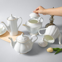 High-End gaya Eropa desain Modern kapasitas besar tulang cina Pot kopi keren ketel menangani sore Pot teh bunga Pot teh
