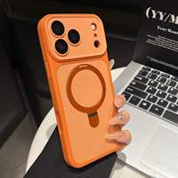 Coque Magnétique de Protection Intégrale pour iPhone 17 12 avec Béquille Métallique Dissimulée et Film de Protection d'Objectif, Compatible iPhone 13 15 16 Plus