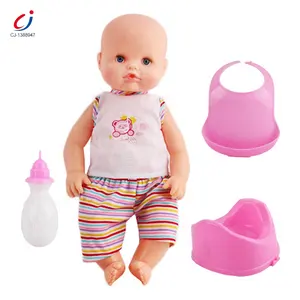 新设计16英寸重生娃娃饮用音乐塑料游戏婴儿饮用水小便娃娃女婴玩具