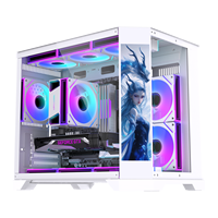 Lovingcool Mid Tower Gaming PC Case Blanc PC Cabinet MATX Computer Towers Case PC Mini ITX Gamer Chassis Avec Écran LCD