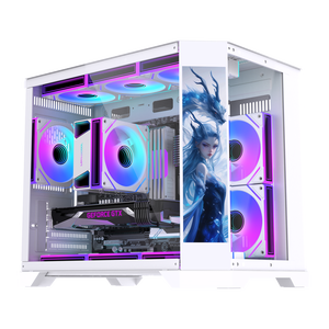 Lovinglcool giữa tháp chơi game PC trường hợp trắng PC Tủ mATX tháp máy tính trường hợp PC Mini ITX Gamer Chassis với màn hình LCD - Product Image 1