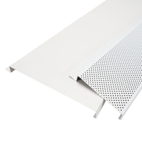 Plafond suspendu linéaire perforé insonorisant, ignifuge et étanche en aluminium G-Plank, type boucle, pour auditorium et école