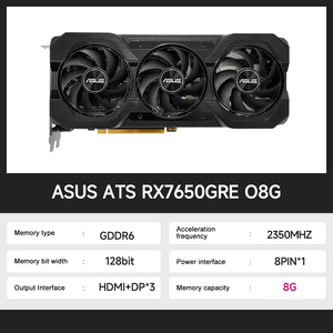การ์ดจอ RX7650GRE O8G พร้อมหน่วยความจำวิดีโอขนาดใหญ่ อัตรารีเฟรชสูง 2K สำหรับเล่นเกม การ์ดจอ Rx7650gre O8g พร้อมหน่วยความจำขนาดใหญ่ - Product Image 2
