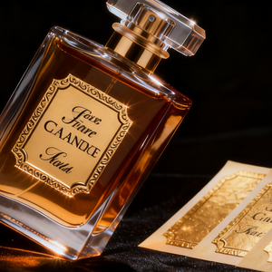 Etiqueta Impermeable con Logotipo de Marca en Relieve Personalizada de Fábrica para Perfume y Botellas de Vino, Etiqueta Cosmética, Adhesivo para Velas - Product Image 1