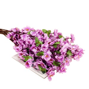 ดอกพีชประดิษฐ์ ก้านเดี่ยว ดอกไม้ผ้าไหม สำหรับตกแต่งบ้าน - Product Image 5