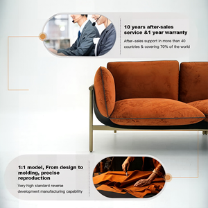 Sofá Esquinero de 3 Plazas de Lujo Estilo Italiano, Diseño Moderno, Tela Cómoda de Color Marrón - Product Image 5