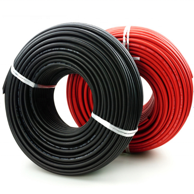 XLPO Insulation UV Resistant Industrial Solar Power Systems DC Cable 4MM2 6MM2 Single Core Twin Core PV1-F Tinned Copper 1kV