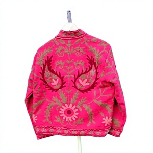 Chaqueta de Algodón Tejida a Mano con Bordado Floral para Mujer, Estilo Artesanal, Étnico, Bohemio, Transpirable, Ecológica, para Verano/Otoño/Invierno - Product Image 5