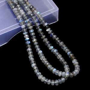Labradorite naturelle 6mm-7mm perles de rondelle à facettes | brin de 18 pouces | Labradorite pierres précieuses semi-précieuses perles en vrac pour bijoux - Product Image 1