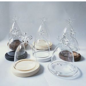 Dôme en verre conique anti-poussière pour fleurs préservées, thème ange, style moderne, objets décoratifs uniques pour la maison - Product Image 3