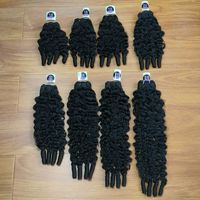 Extensions de cheveux humains bruts en lots, bouclés birmans, sans perte, 100% vierges non traités, cheveux indiens bruts en lots, à coudre, noir naturel