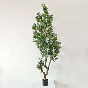 Vente en gros de citronniers nains de 60cm bonsaï en pot citronnier vert artificiel avec fruits au citron - Product Image 4