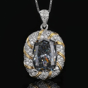 Vintage Eco-friendly Copper Designer Jewelry Sets 12*16mm Black Gray Bird Nest Cubic Zirconia Pendant Earrings Set <b>for</b> Women - Product Image 5