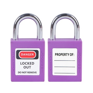 QVAND Fabricant OEM <span class=keywords><strong>Cadenas</strong></span> <span class=keywords><strong>de</strong></span> sécurité en nylon PA66 avec anse en acier <span class=keywords><strong>de</strong></span> 25 mm, clé passe-partout, étiquette personnalisée, modèle M-G25 - Product Image 1