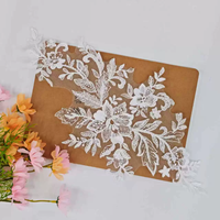 Nouvelle conception de broderie, sequins, perles, dentelle appliquée pour mariage
